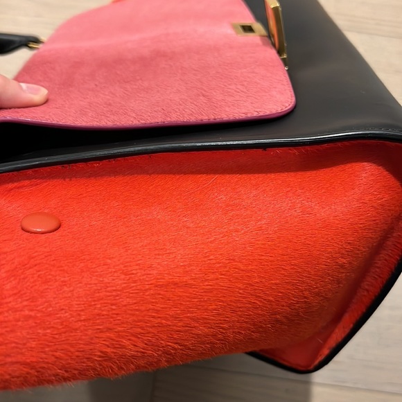 Celine tricolor Trapeze Bag pony hair - Picture 6 of 6